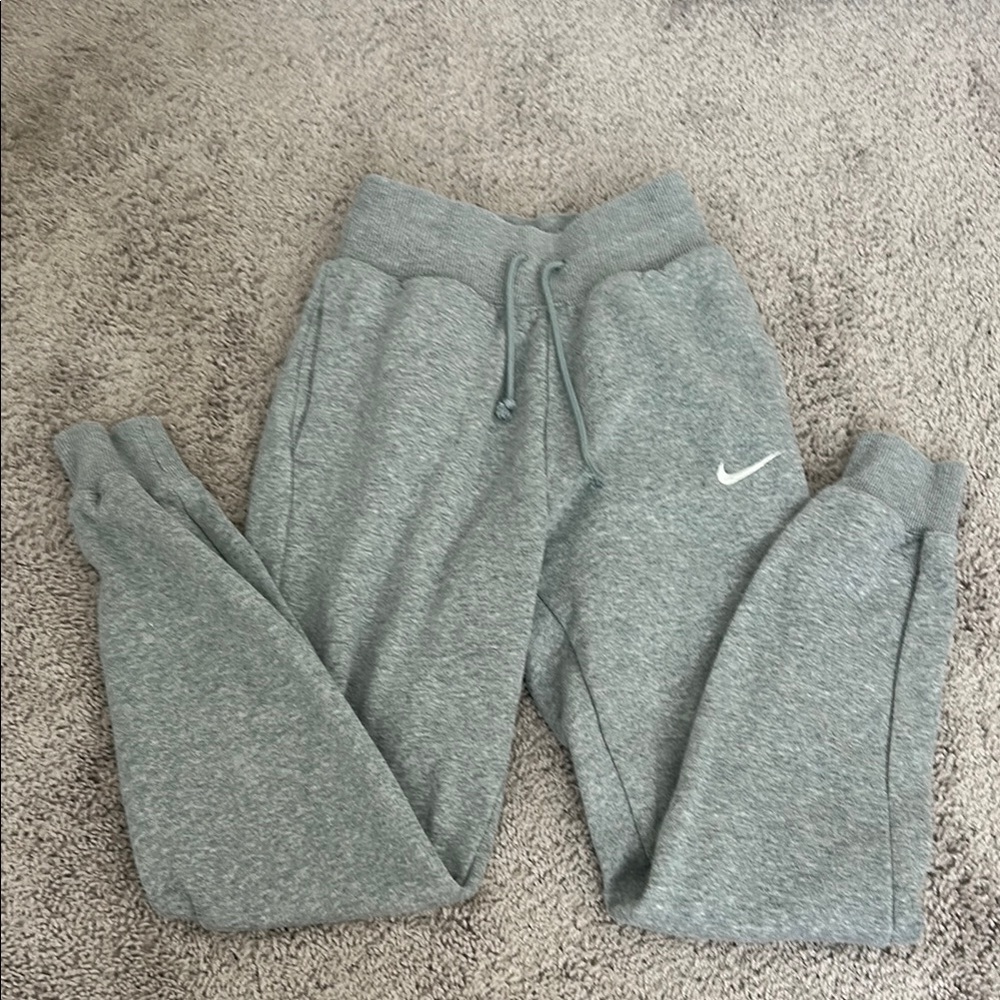 Nike Gray Heathered Joggers with Elastic Cuffs